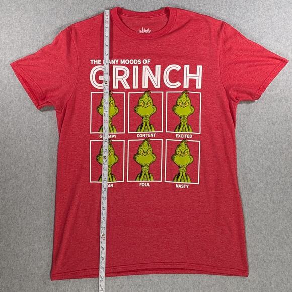 The Many Moods of Grinch Shirt M Red Dr. Seuss Christmas Graphic Tee - Picture 5 of 6